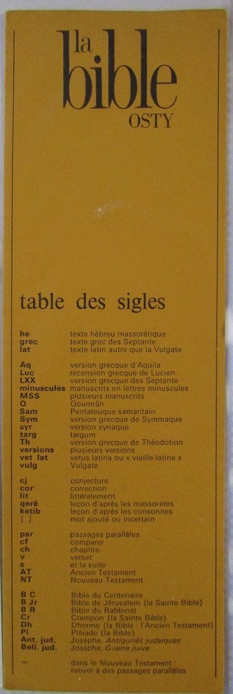OLD MARK PAGES ADVERTISING BOOKMARK EDITIONS DU THRESHOLD THE BIBLE AND REFERENCE