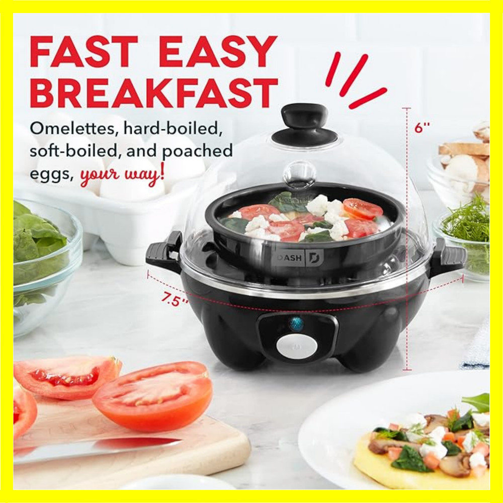 DASH Rapid Egg Cooker 6 Egg Capacity Electric Egg Cooker for Hard Boiled Eggs