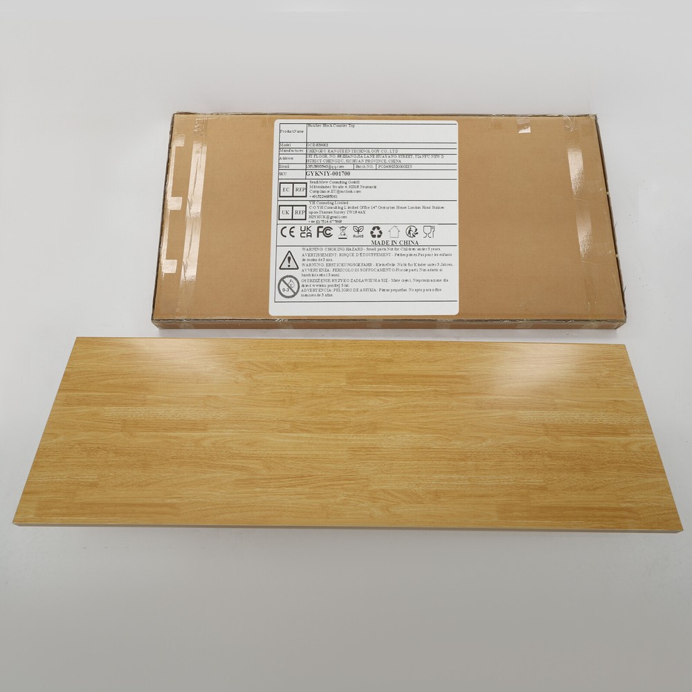 Wood Color 60x180x3.5cm Adjustable Workbenches Tabletop Rectangular Countertop