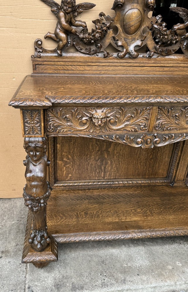 R. J. HORNER CARVED OAK MAIDEN SERVER