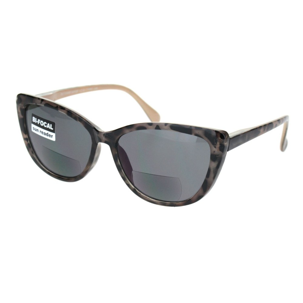 Bifocal Reader Sunglasses Small Magnified Square Womens Cateye Spring Hinge