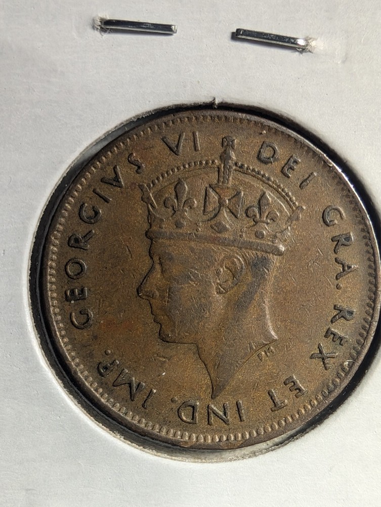 1943- NFLD- 1 CENT; AU-55; IMO NICE COIN