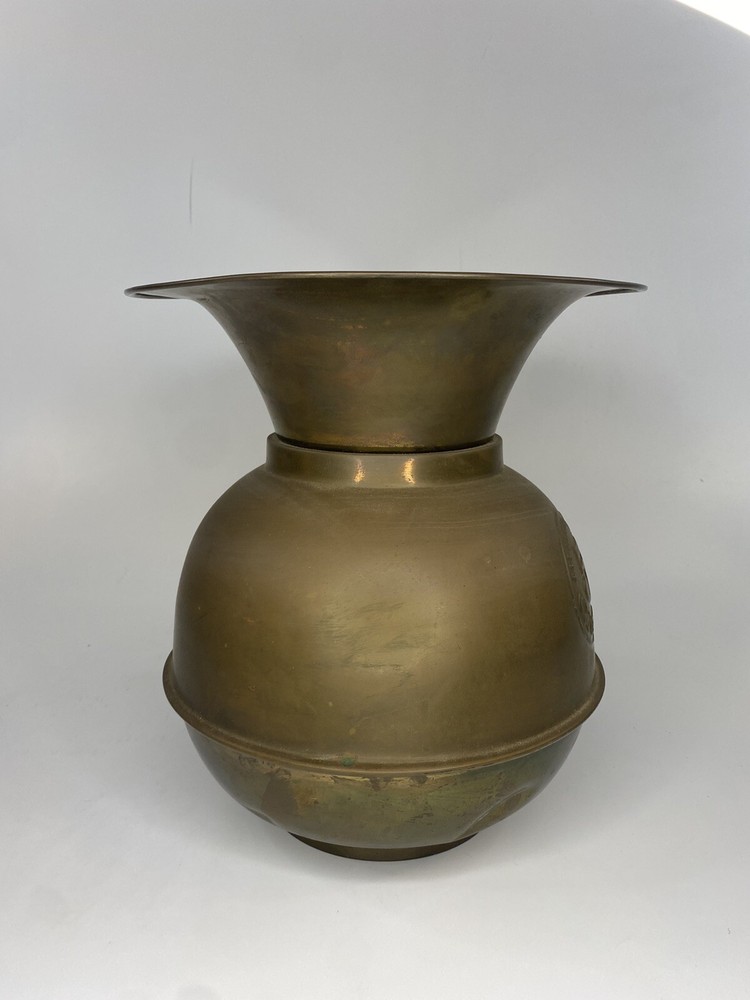 Vintage Solid Brass 5 Cent Cigars Spitoon, ALL FAMOUS HAVANA, Cuspidor