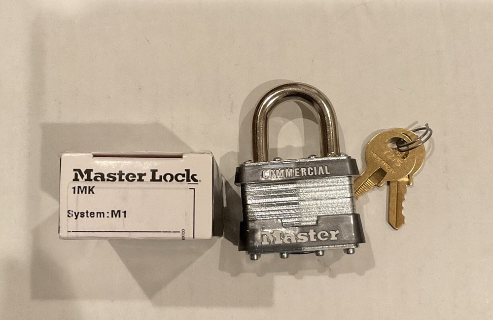 Master Lock Commercial Padlock 1MK System: M1 - Comes With 2 Keys