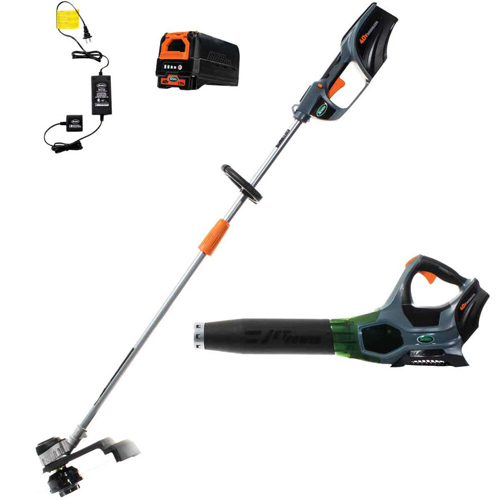 Scotts - 40 Volts Cordless Handheld Leaf Blower & String Trimmer Combo