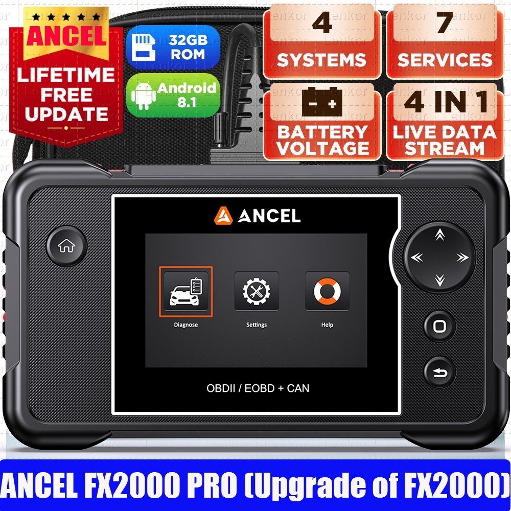 ANCEL FX2000 PRO OBD2 Scanner Diagnostic Tools Check Engine ABS SRS SAS+7 Resets