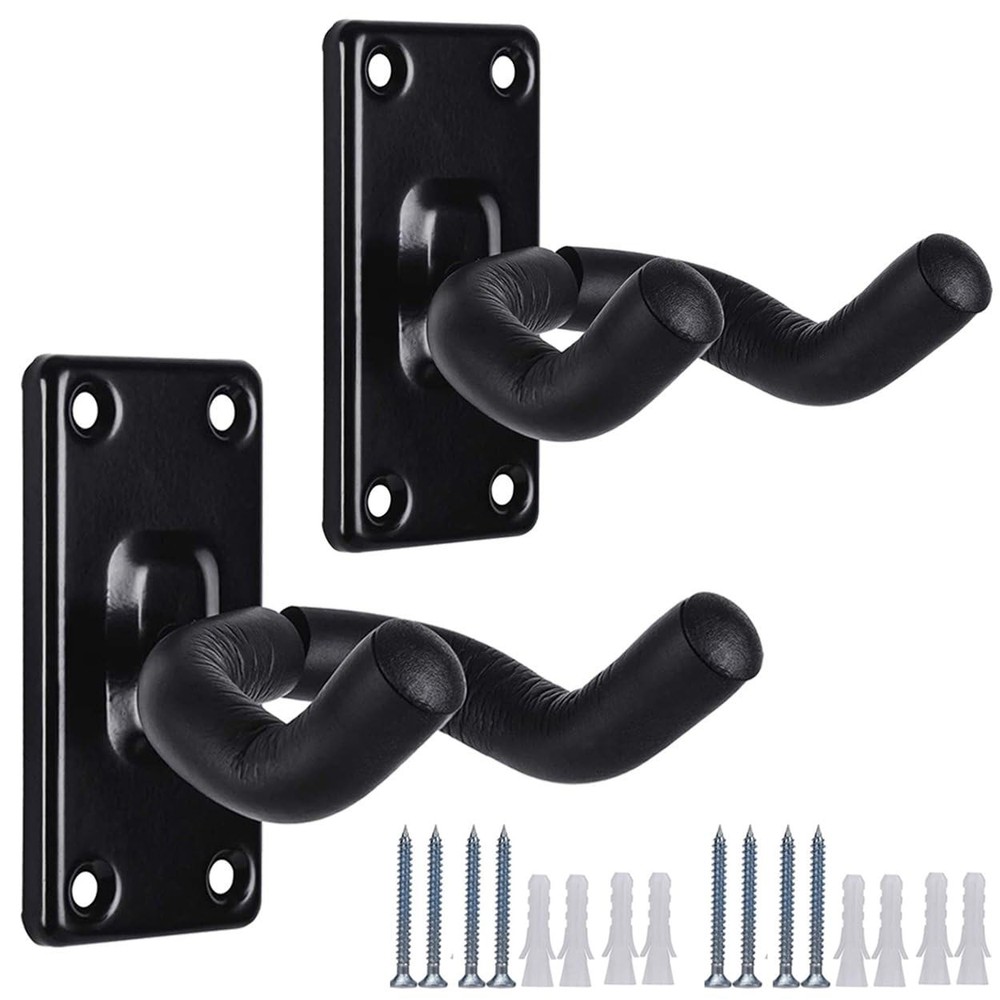 WOGOD Guitar Wall Mount Hanger Hook Holder Rectangle -2 Pack