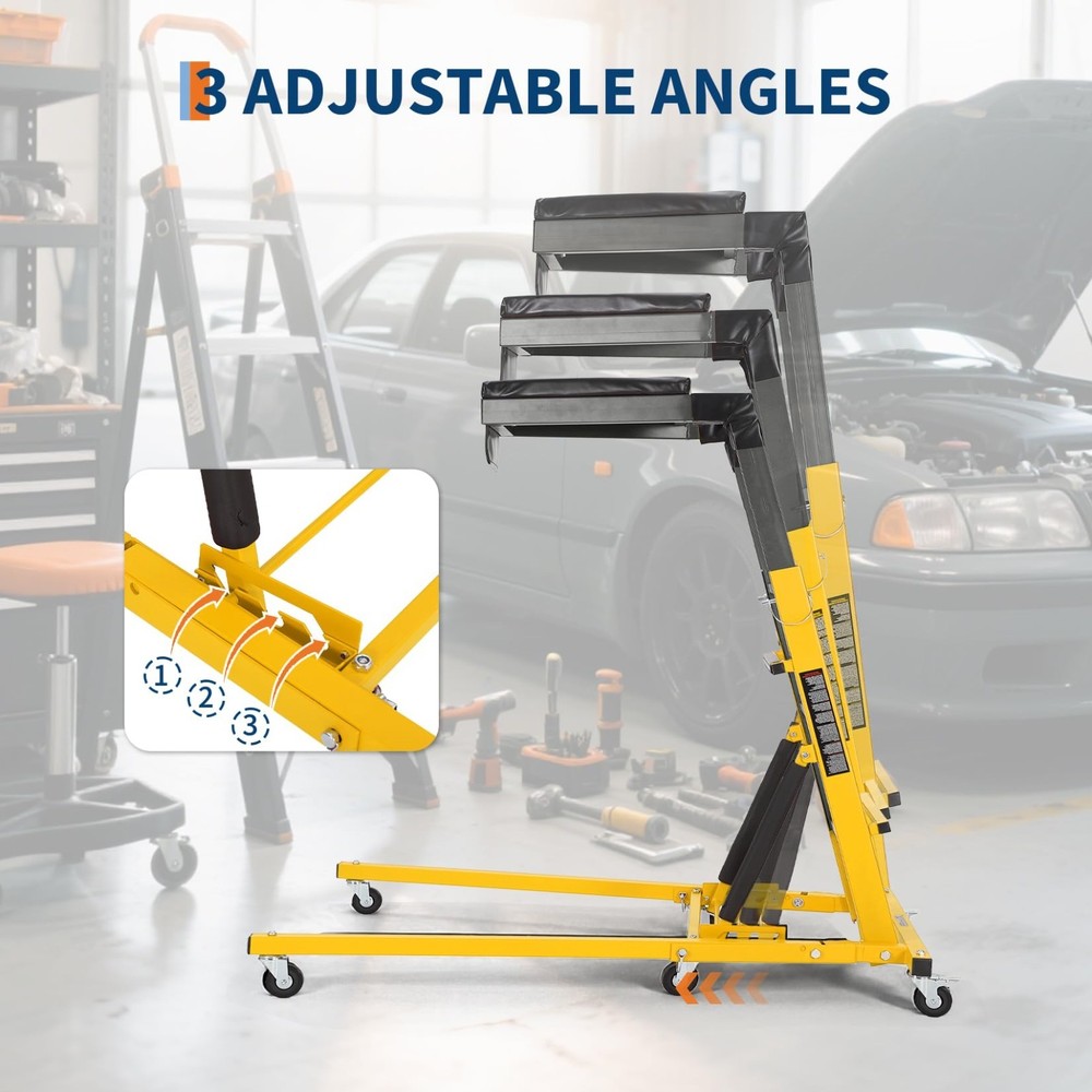Automotive Topside Creeper 400LB Adjustable 49.21-68.89" Foldable Engine Creeper