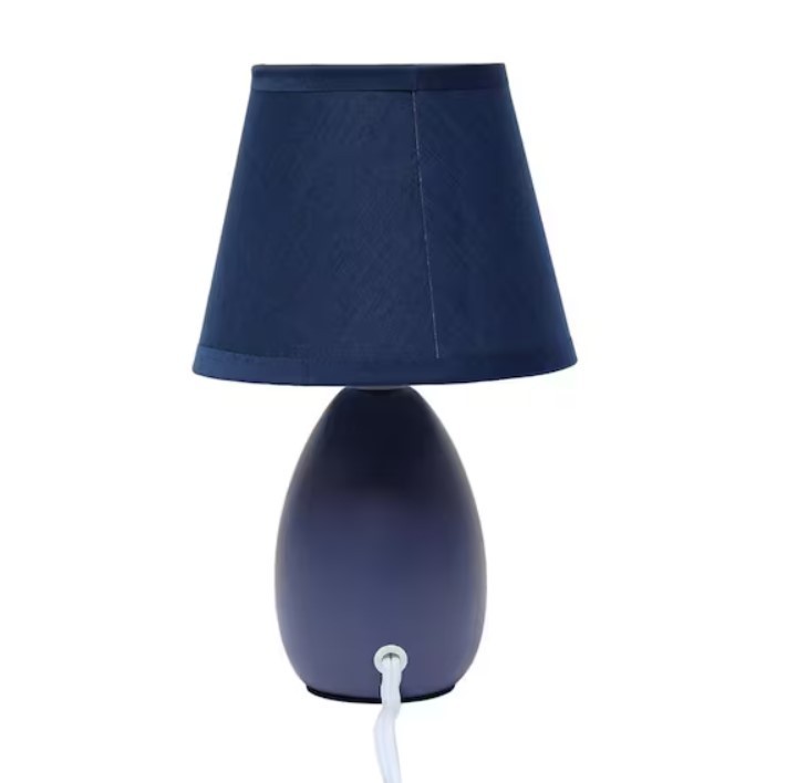 LT2009-BLU Mini Egg Oval Ceramic Table Desk Lamp, Blue