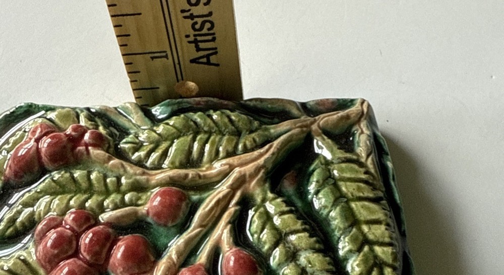 Hand Painted Ceramic Mosaic Tille 4”Fruit On Vine