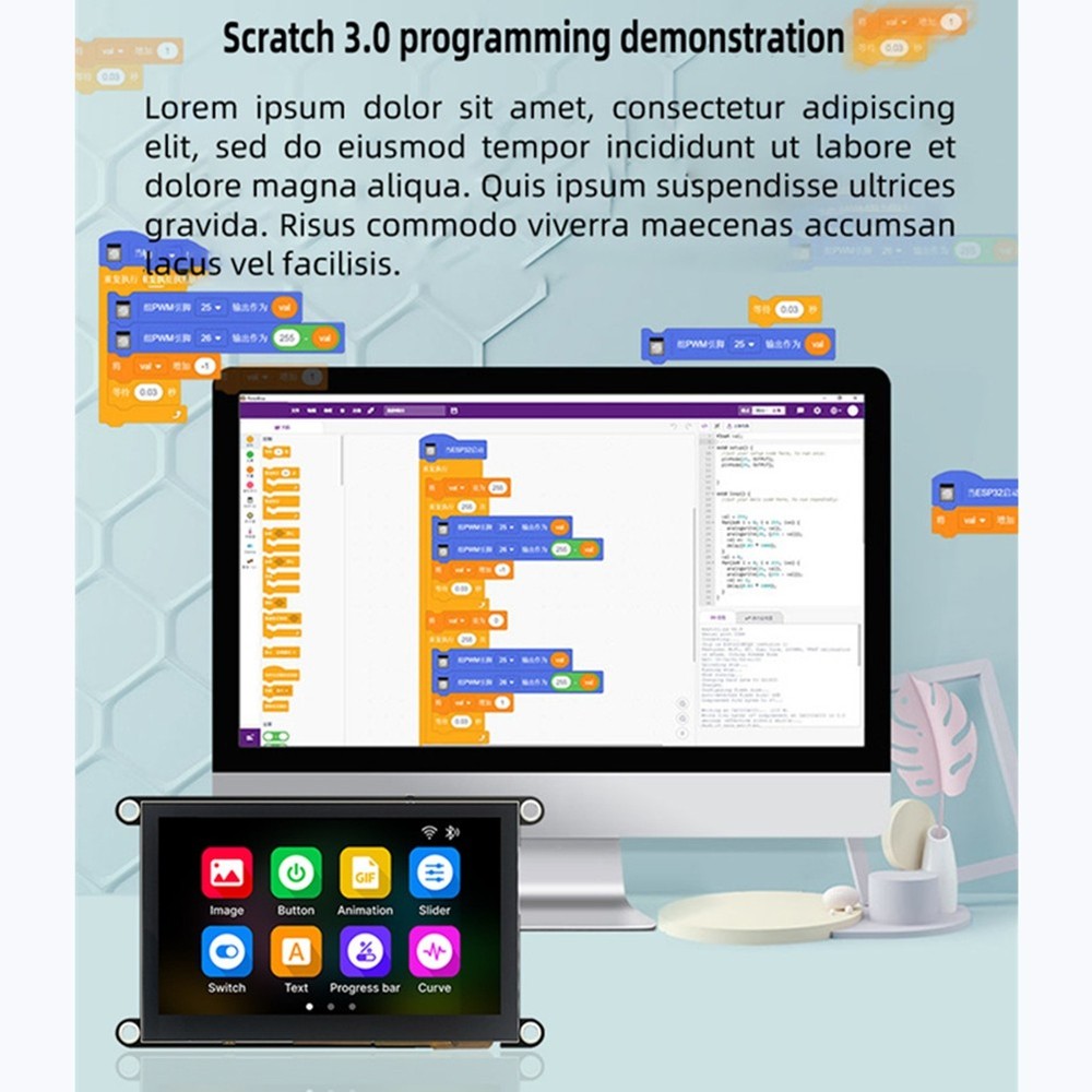 ESP32-S3 LCD Display IPS Capacitive 8M PSRAM WIFI Bluetooth Development6834