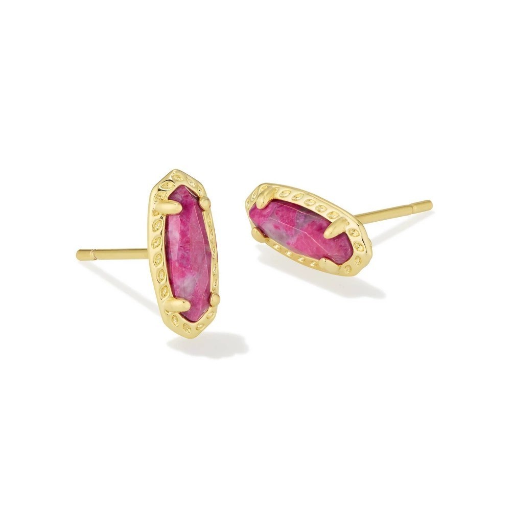 Kendra Scott Emma Stud Earrings Raspberry Sorbet Variegated Magnesite NWT