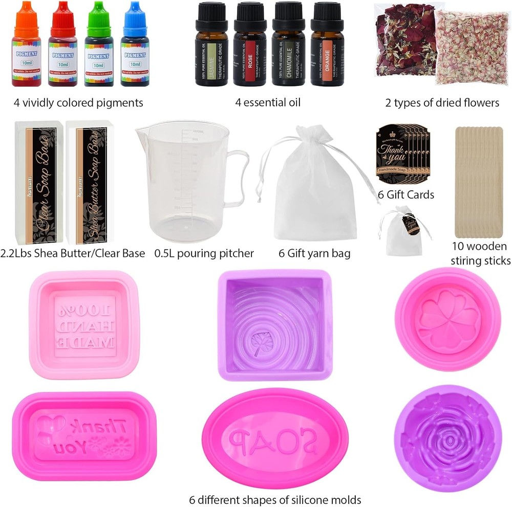 Melt and Pour Soap Making Kit with Molds Scents