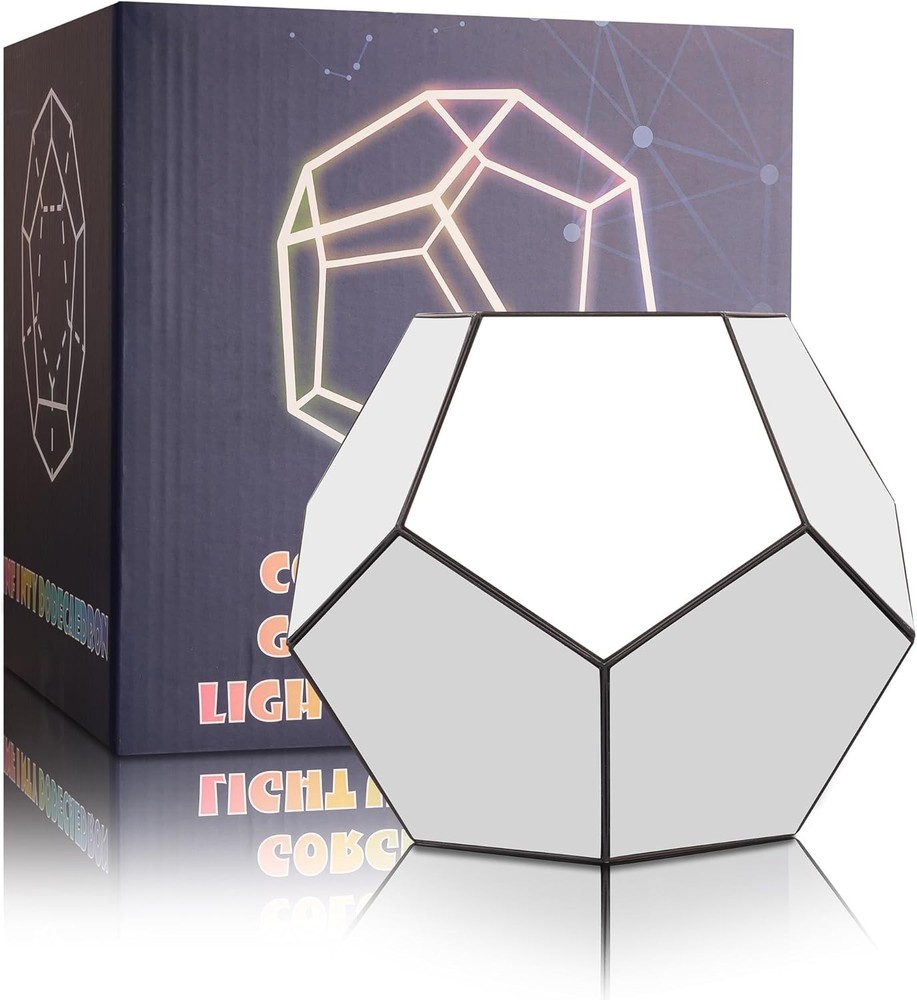 Unique Dodecahedron LED Lamp with Adjustable Brightness for Decorative Lighting