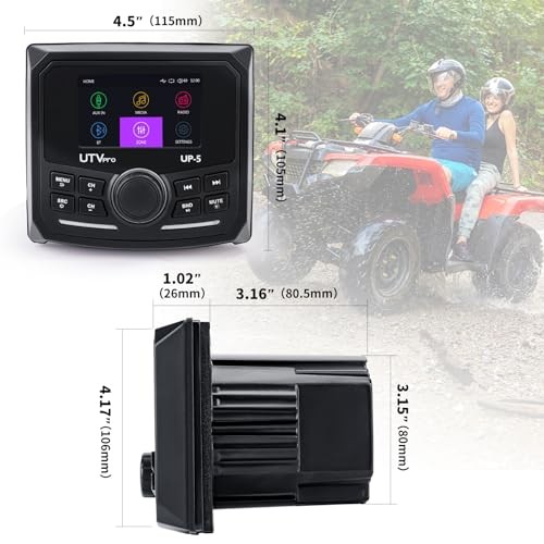Powersport Stereo – Premium Powersport Audio with Colorful LED Backlight - 4 x