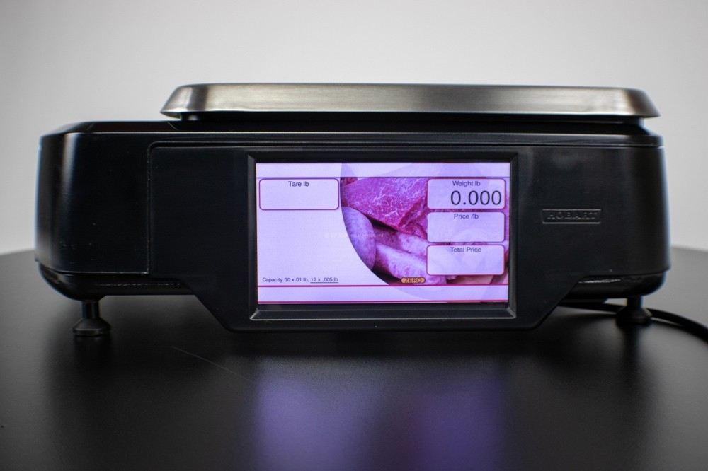 Hobart HTi Scale With Printer, Used Operator Screen & 7" Customer Display