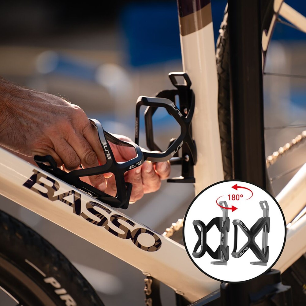 Elite Ambo Side-Entry Bottle Cage Black, Reversible