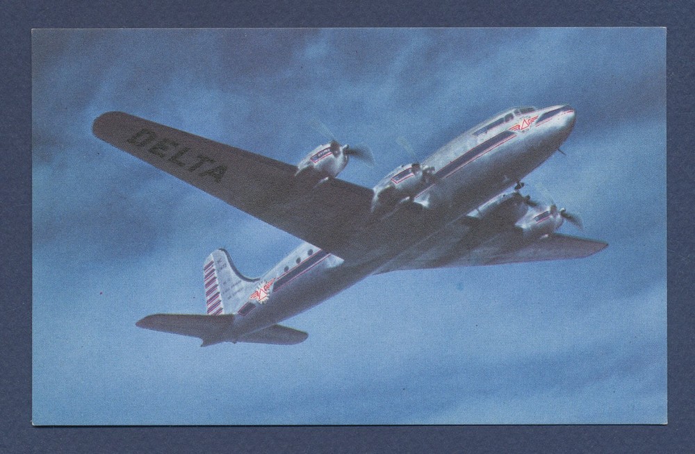 Delta Super- Deltaliner DC-4 - unmailed postcard, c, 1950
