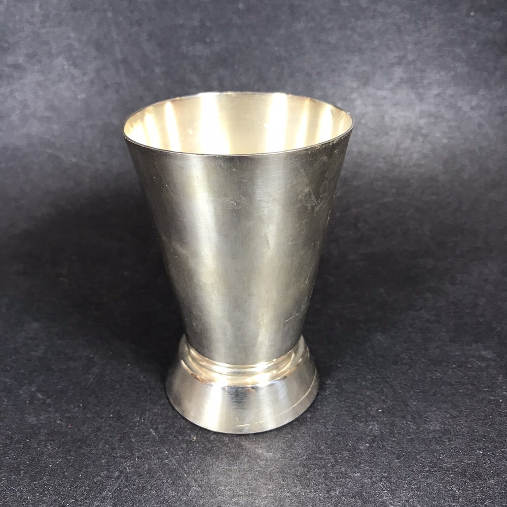 Small Vintage Silver Plate Kiddish Cup 3.5"H בורא פרי הגפן