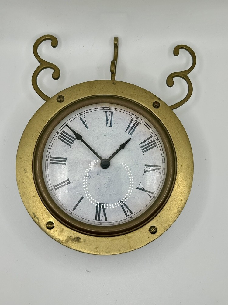 Vintage Heavy Solid Brass Table/ Mantle Clock Made In India, Tested