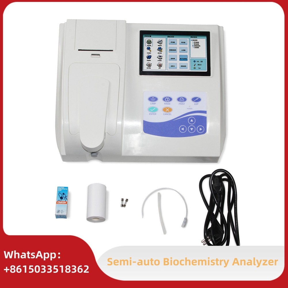 Semi-auto Biochemistry Analyzer analyzing blood touch screen alarm ,NEW
