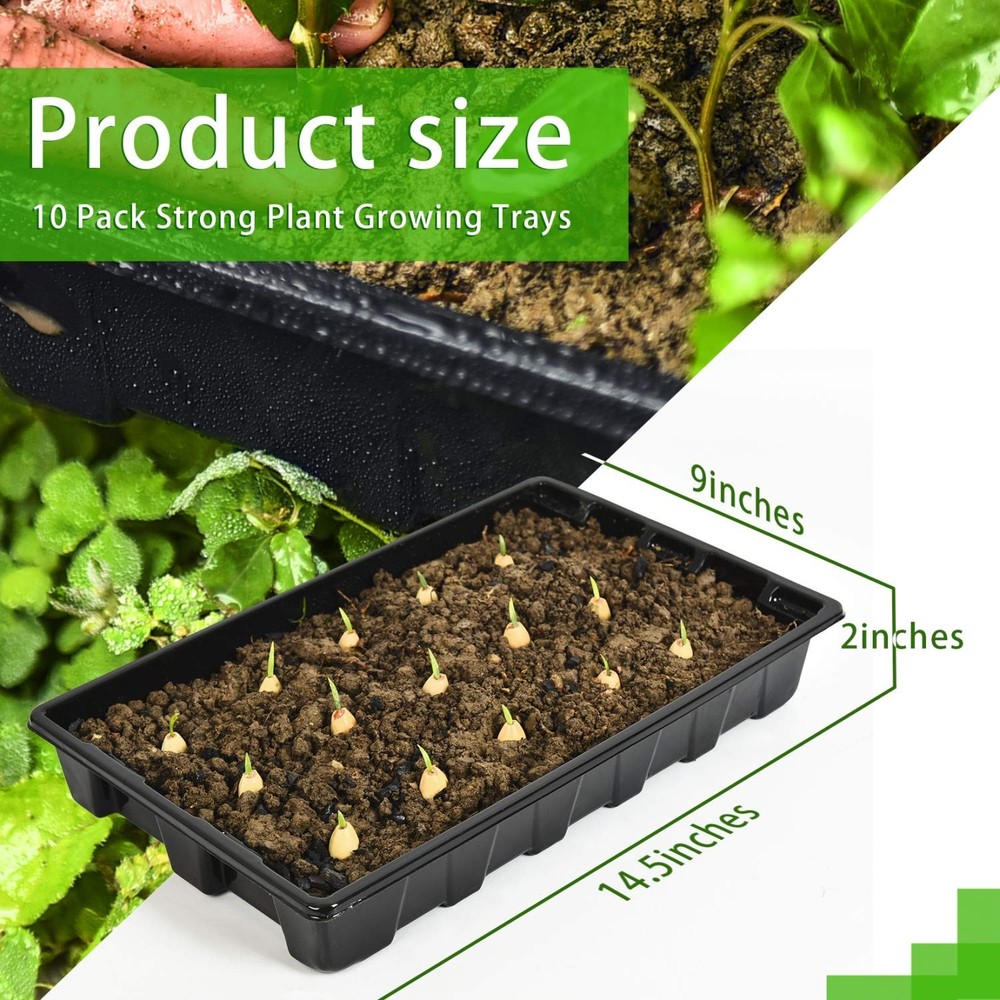 10Pack Seed Starter Tray Reusable Plastic Plant Seedling Starter Trays Thickened