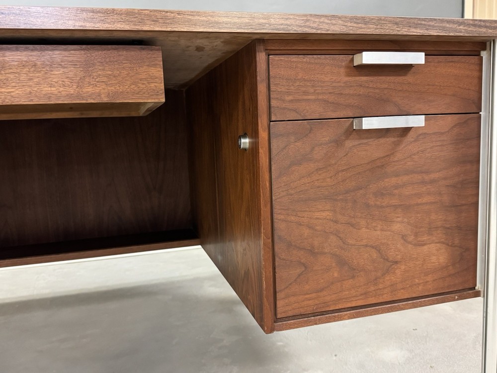 Walnut And Formica Mid Century Modern Desk