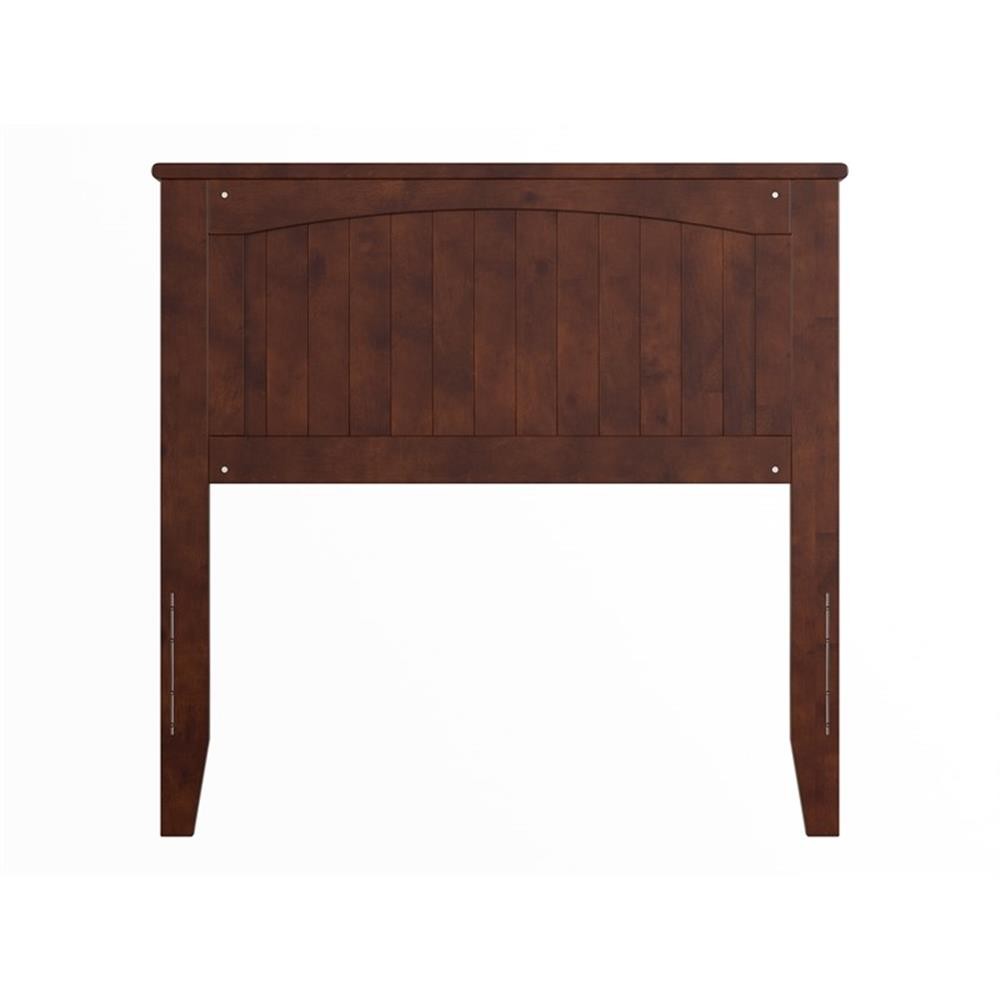 Pemberly Row Twin Coastal Solid Wood Panel Headboard in Walnut