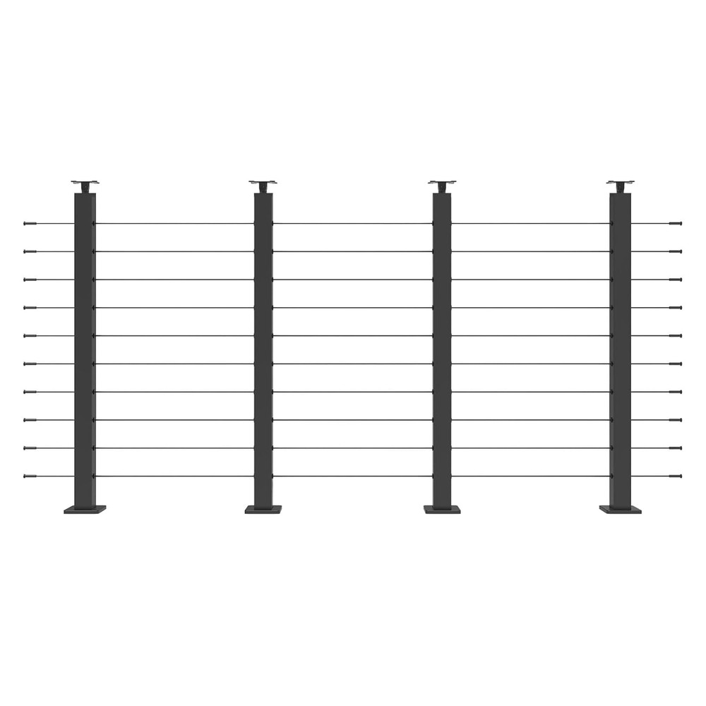 36" Stainless Steel Cable Railing Kit with 4 Adjustable Posts & 200Ft Cable