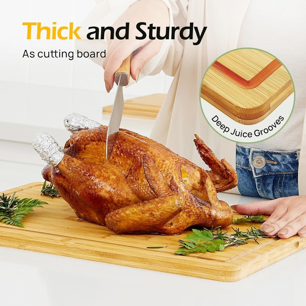 KeeCHEE® Extra Large Natural Bamboo Cutting Board