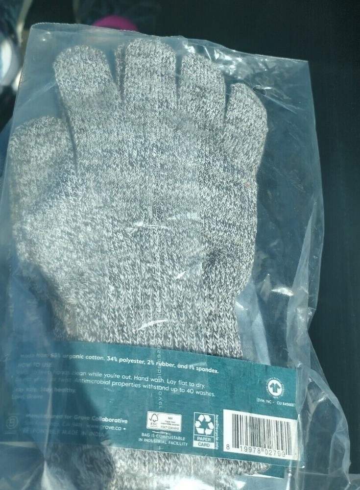 (NEW) Errand Gloves: Knit, Anti-microbial, Reusable (Grove Collaborative)