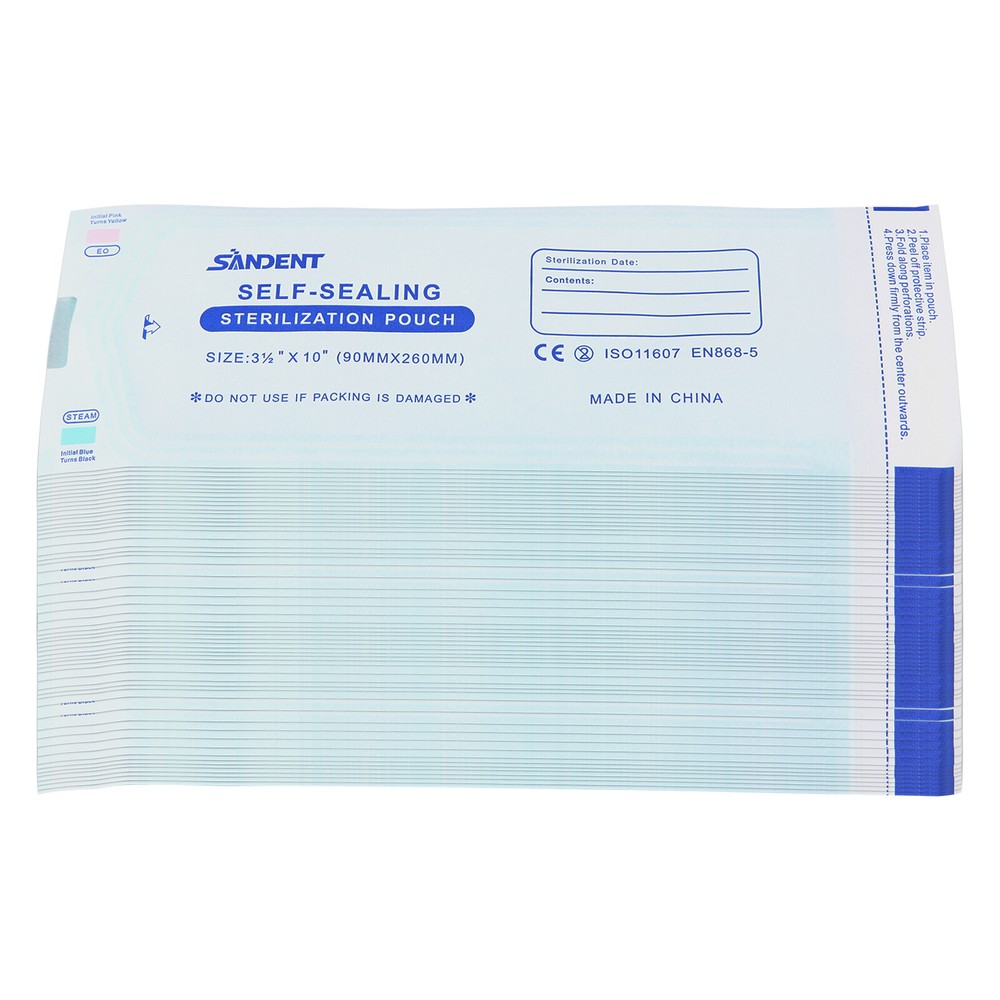 3 1/2" x 10" Self-Sealing Sterilization Pouch 200/Box