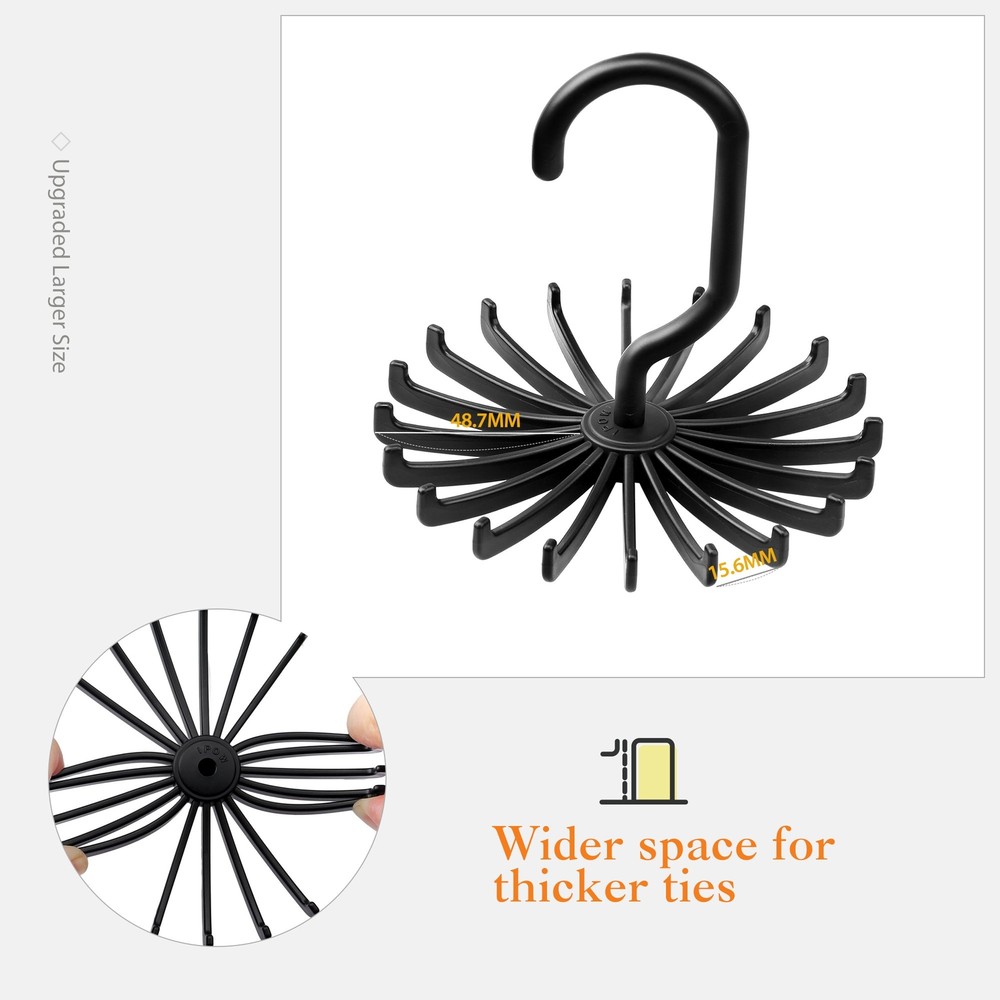 2 Pack Updated Twirl Tie Rack Belt Hanger Holder Hook for Closet Organizer St...