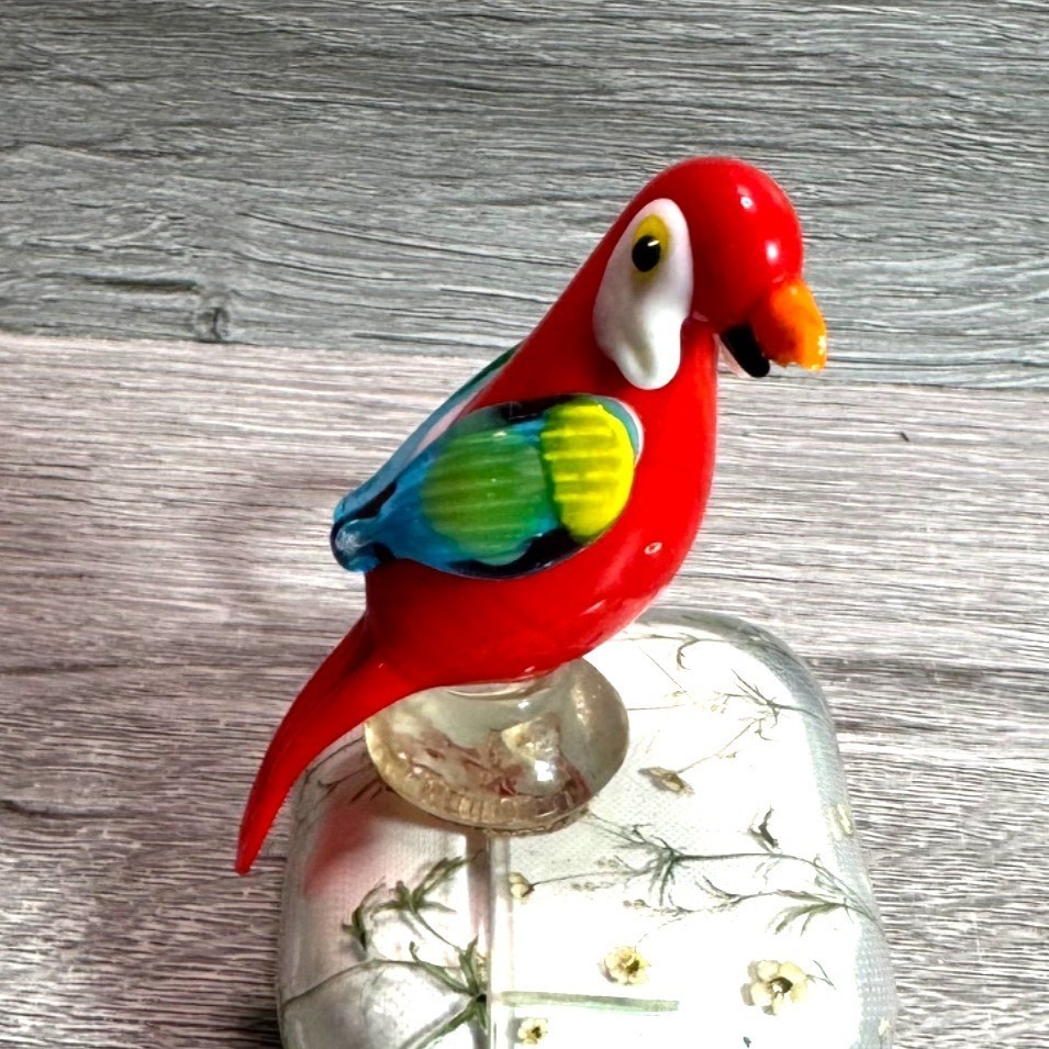 Blown Glass Parrot Figurine