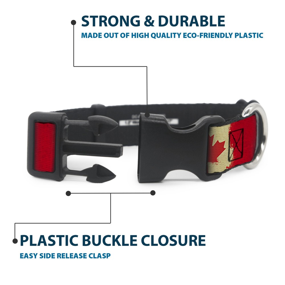 Plastic Clip Collar Canada Flag Painted Small 9.5-13"
