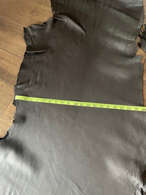 Black Calfskin Leather - 2 pieces 18 sq ft