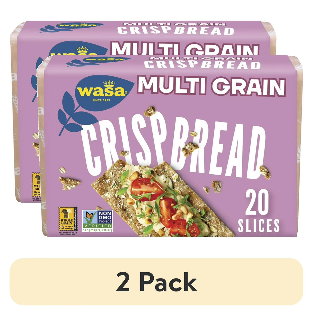 (2 pack) Wasa Multi Grain Crispbread, Multigrain Crackers, Fat Free, 9.7 oz