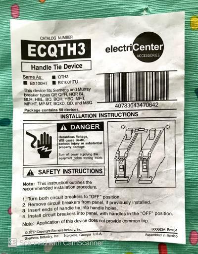 SIEMENS ECQTH3 Handle Ties- Pack of 4 (Four pieces)