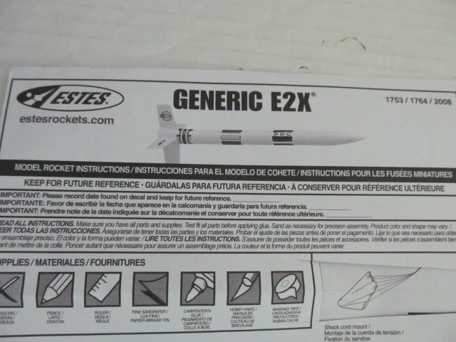 Estes Generic E2X Flying Model Rocket Kit Assembled for Ages 10+