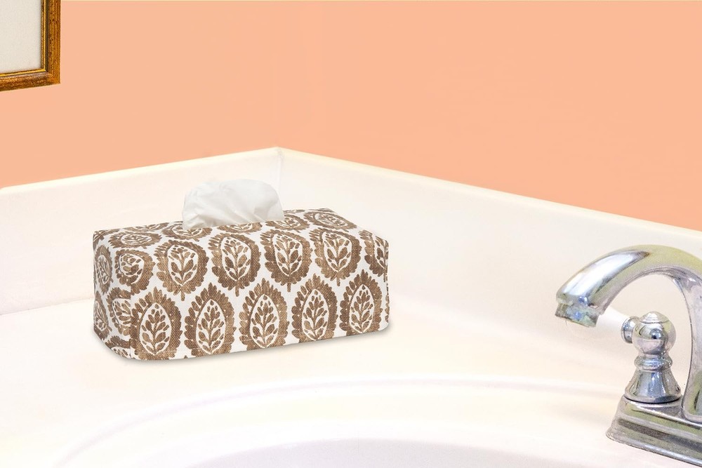 Fabric Tissue Box Cover, Tissue Holder Slipcover, Slips Over Rectangular Card...