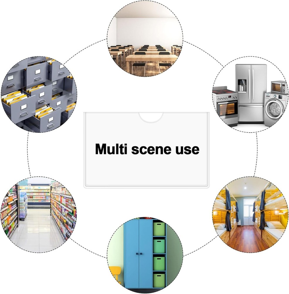 30 Pack Self-Adhesive Index Card Pockets with Top Open for Loading - Ideal Index