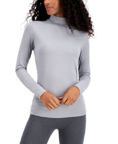 32 Degrees Women's Base Layer Mock Neck Top Sleet Gray