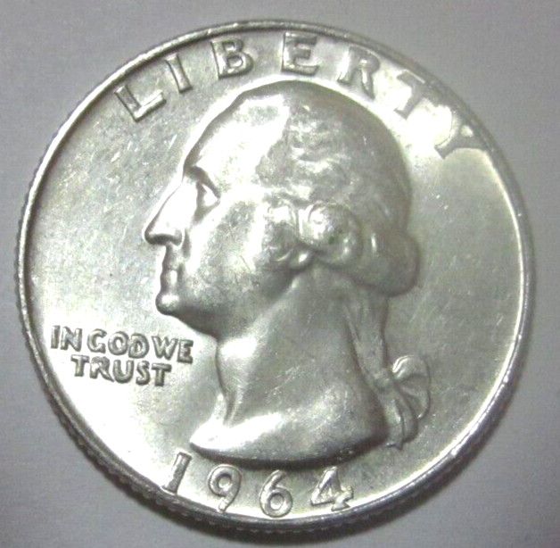 1964   Washington Silver Quarter   90% Silver