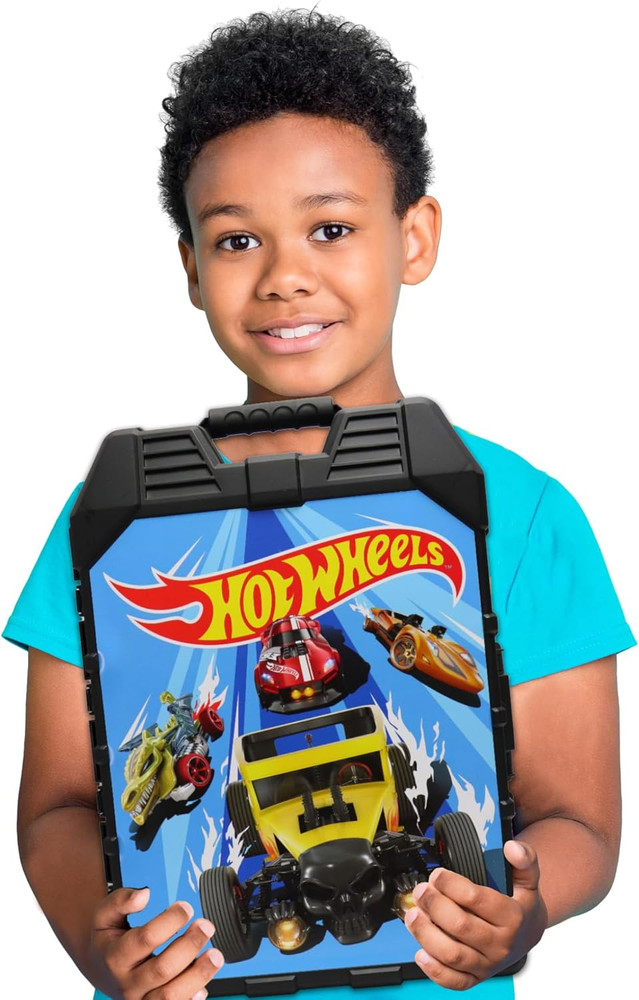 Hot Wheels 48-Car Storage Case – Durable Plastic Carrying Case with Handle for D