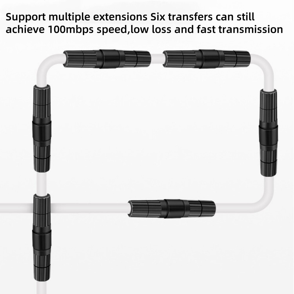 PVC 3x RJ45 Outdoor Shielded Network Ethernet Cable Extender Coupler