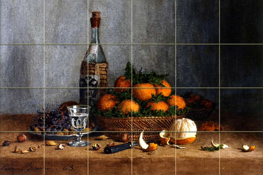Art Basket Oranges Wine Mural Ceramic Backsplash Bath Tile #1839