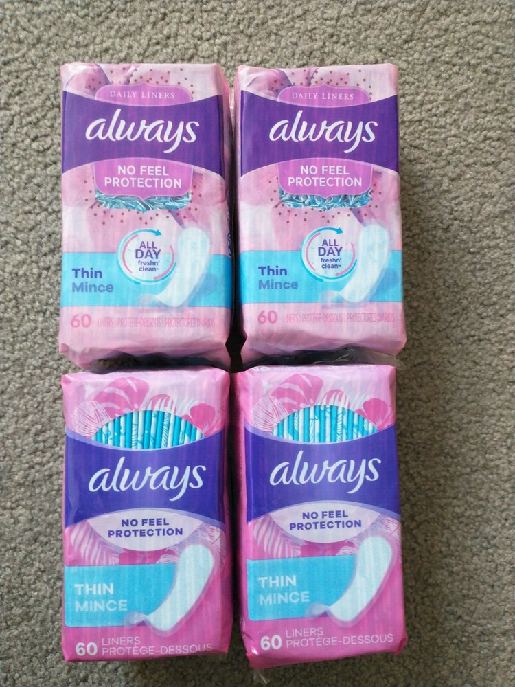 4 x 60 Liners Always NO FEEL Protection Thin Daily Liners