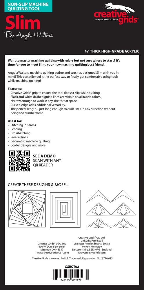 Creative Grids Machine Quilting Tool - Slim (CGRQTA2)