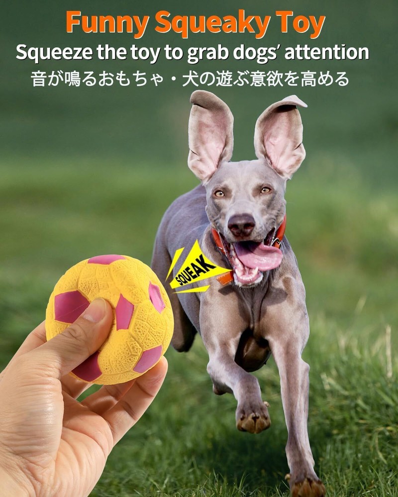 SCHITEC Squeaky Dog Toys, [4 Pack] Interactive Balls with Medium 2.8"