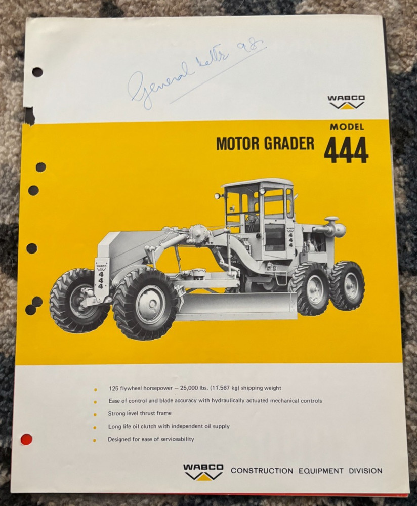 WABCO 444 Motor Grader Brochure AMIL25